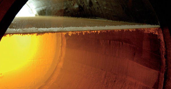 Il dettaglio del velo di flor che protegge il vino all'interno della botte